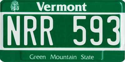 VT license plate NRR593