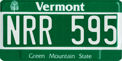 VT license plate NRR595