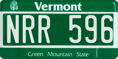 VT license plate NRR596