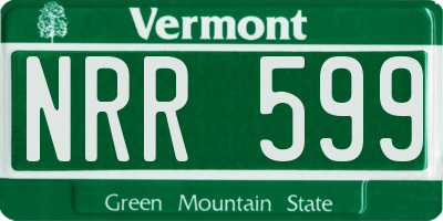 VT license plate NRR599
