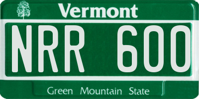 VT license plate NRR600