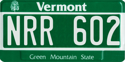 VT license plate NRR602