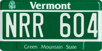 VT license plate NRR604