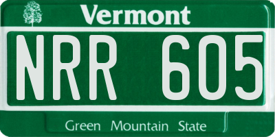 VT license plate NRR605