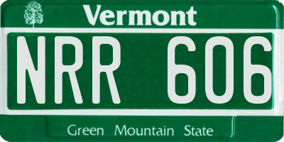 VT license plate NRR606