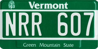 VT license plate NRR607