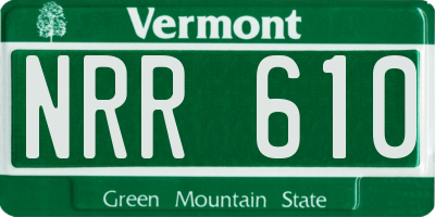 VT license plate NRR610