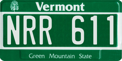 VT license plate NRR611