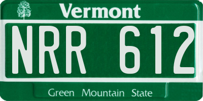 VT license plate NRR612
