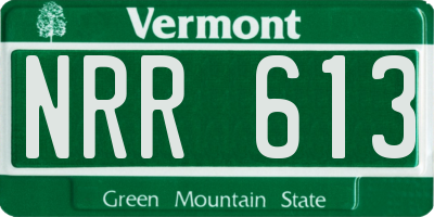 VT license plate NRR613