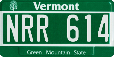 VT license plate NRR614