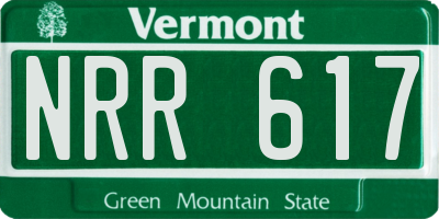 VT license plate NRR617