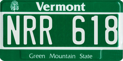 VT license plate NRR618