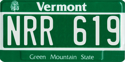 VT license plate NRR619