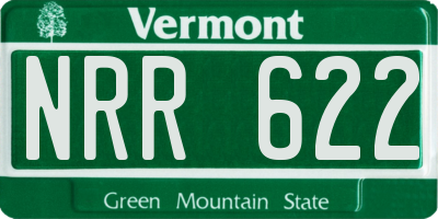 VT license plate NRR622