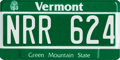 VT license plate NRR624