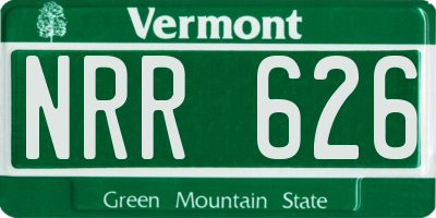 VT license plate NRR626