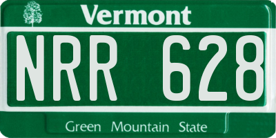 VT license plate NRR628