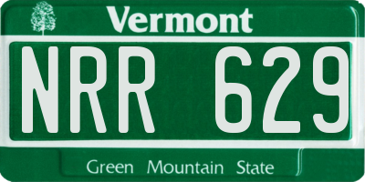 VT license plate NRR629