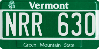 VT license plate NRR630