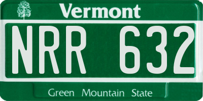 VT license plate NRR632