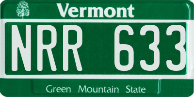 VT license plate NRR633