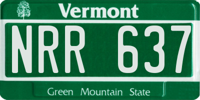 VT license plate NRR637