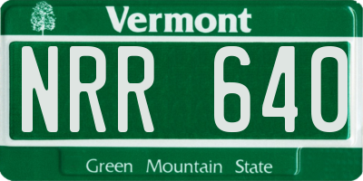 VT license plate NRR640