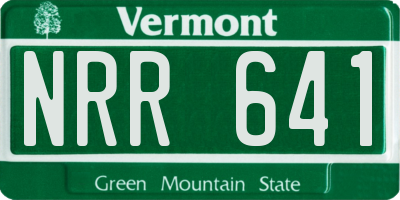 VT license plate NRR641