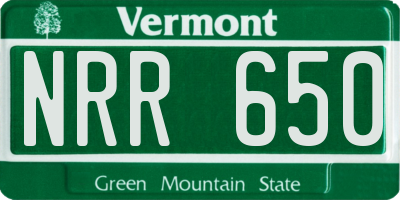 VT license plate NRR650