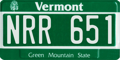 VT license plate NRR651