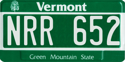 VT license plate NRR652