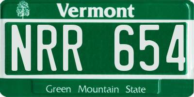 VT license plate NRR654