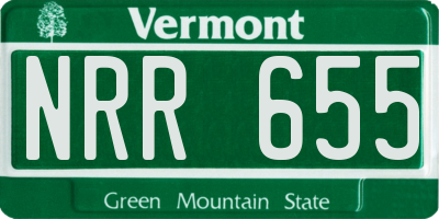 VT license plate NRR655