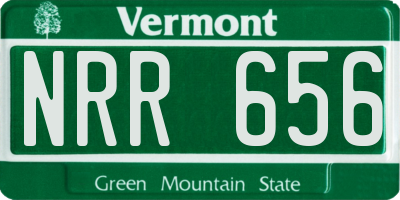 VT license plate NRR656