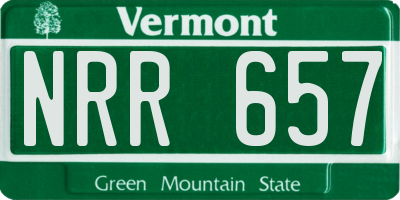 VT license plate NRR657