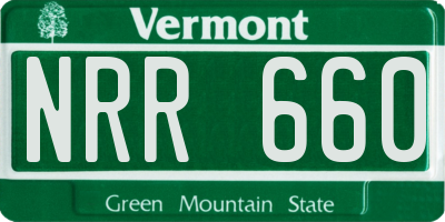 VT license plate NRR660
