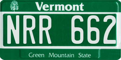 VT license plate NRR662