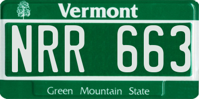 VT license plate NRR663