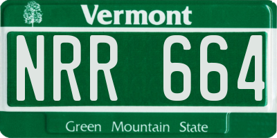 VT license plate NRR664