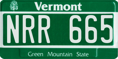 VT license plate NRR665