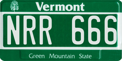 VT license plate NRR666