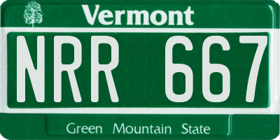 VT license plate NRR667