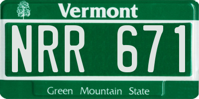 VT license plate NRR671