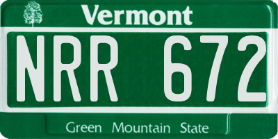 VT license plate NRR672