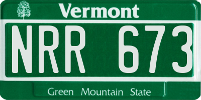 VT license plate NRR673