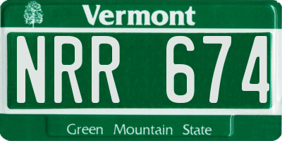 VT license plate NRR674