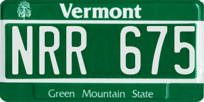 VT license plate NRR675