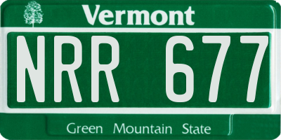VT license plate NRR677