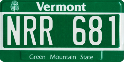VT license plate NRR681